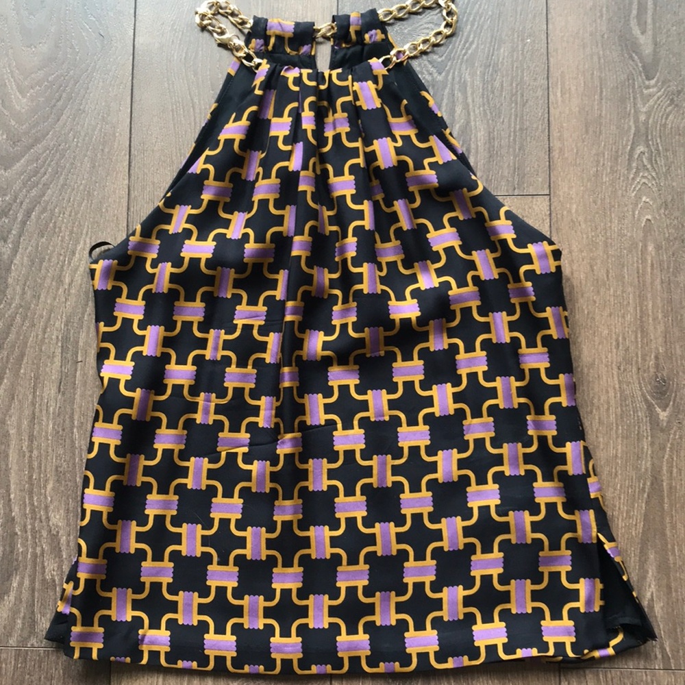 Milly Geometric Silk Print Top ✨